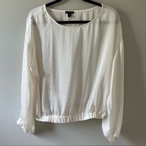 NWT Ann Taylor off white long sleeved blouse